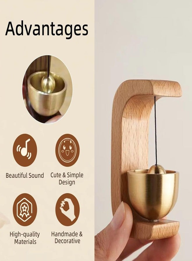 TRUSHALI PRESENT Wooden Hanging Bell Chime with Metal Bowl, Compact Decorative Door Bell - Image 5